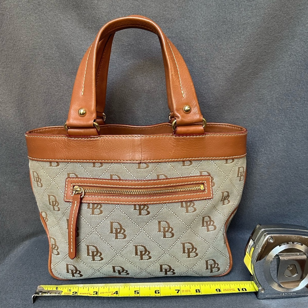 Vintage Dooney & Bourke Ice Blue Mini East/West Handle Tote Handbag - Picture 2 of 16